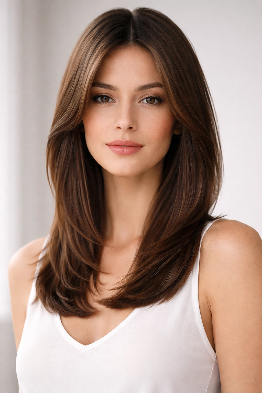 Polished medium-length hair with barely-there layers
