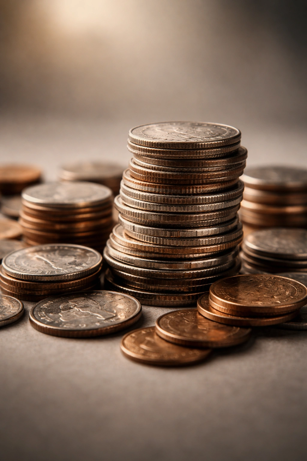 Close-up of coins representing the cost factor of minoxidil treatment