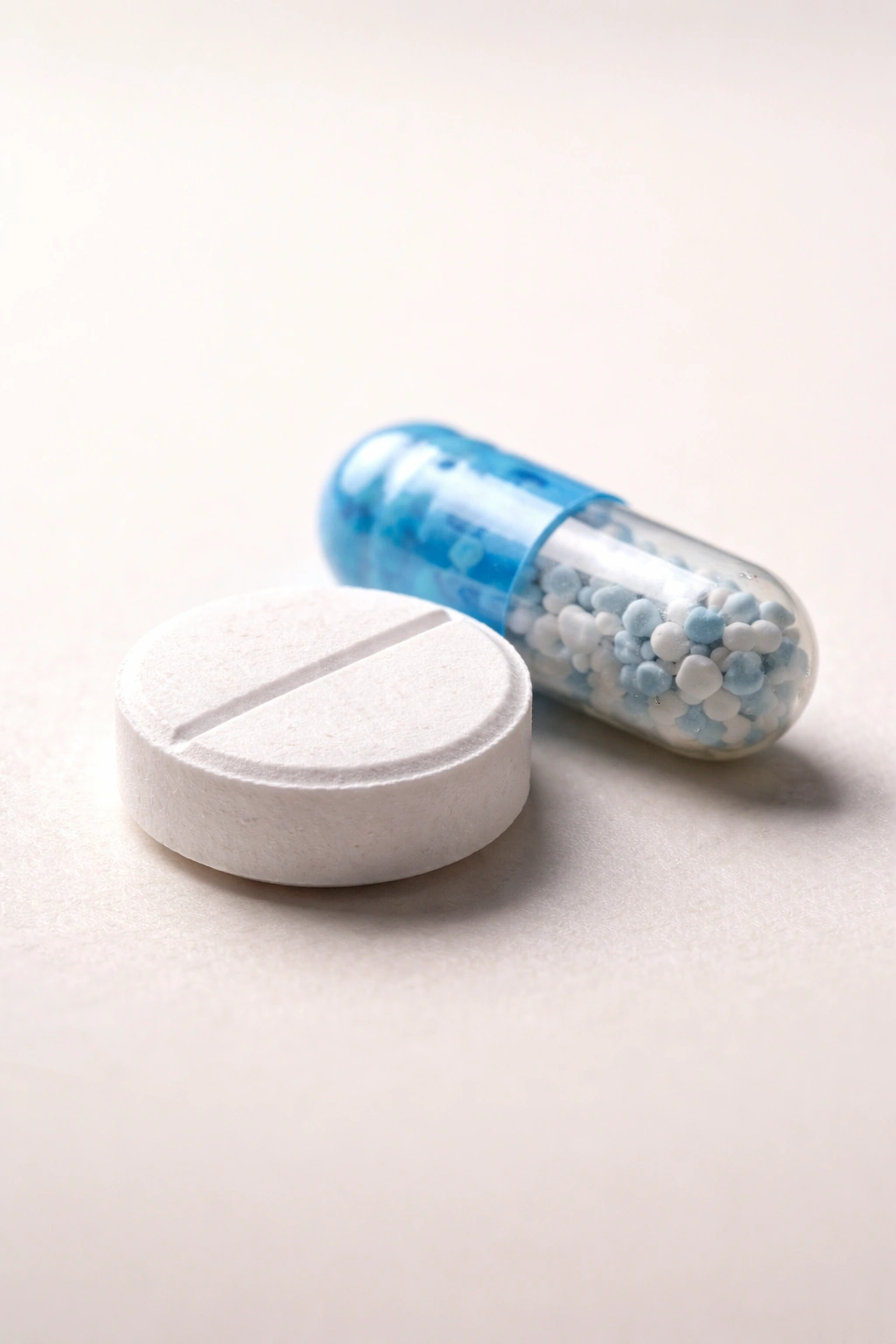 Two pills illustrating potential drug interactions with minoxidil