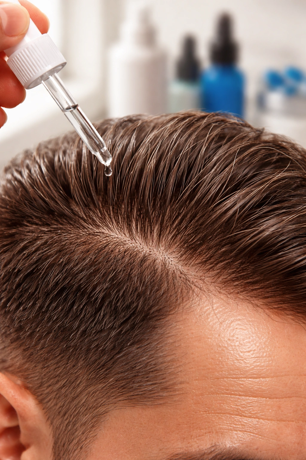 Scalp with improved hair density after medical treatment