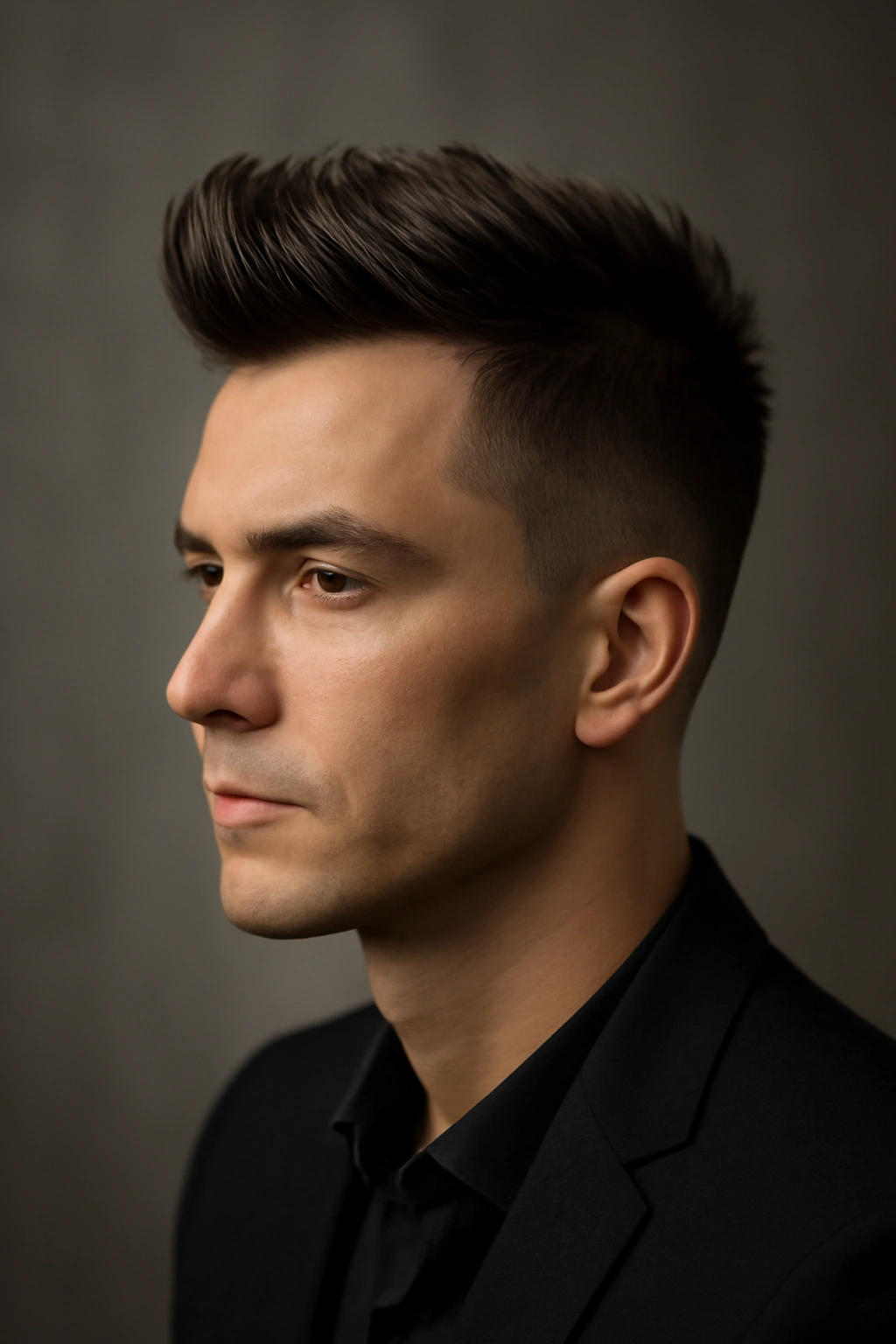 10 Polished Short Hairstyles for Any Formal Event 10 Short top faux hawk with upward-styled hair and tapered sides