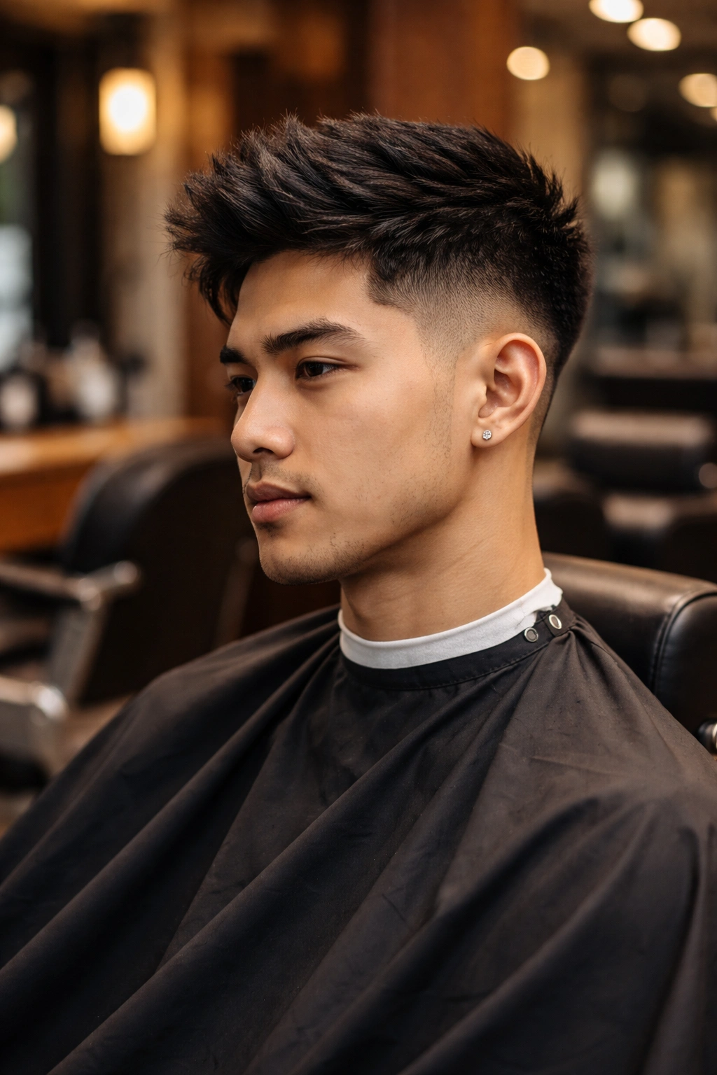 Portrait of a Filipino man with a modernized classic barber cut featuring subtle fade and textured top