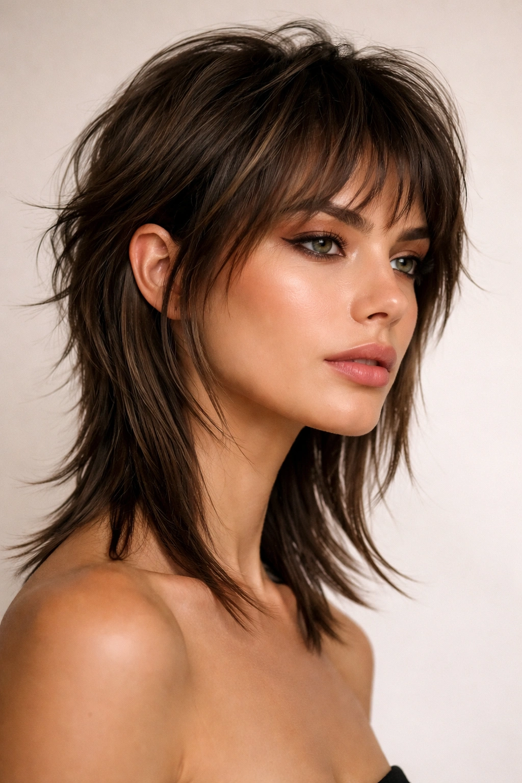 25 Short Haircuts Matched To Your Face Shape 17 Diamond-faced model with modern mullet showing cheekbones