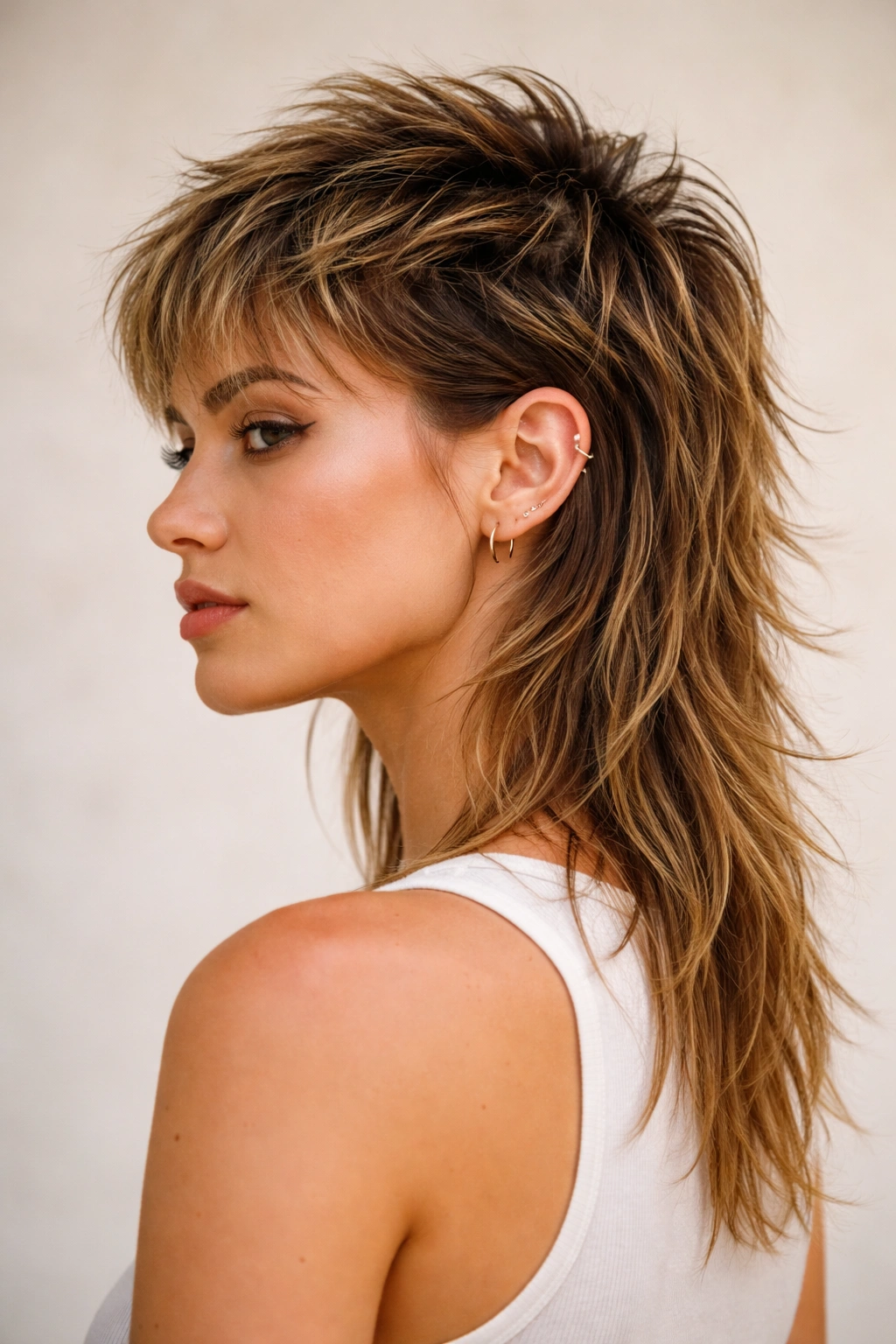 10 Short Hairstyles Built For Hot Summer Weather 4 Three-quarter view of a modern mullet with short crown and longer back
