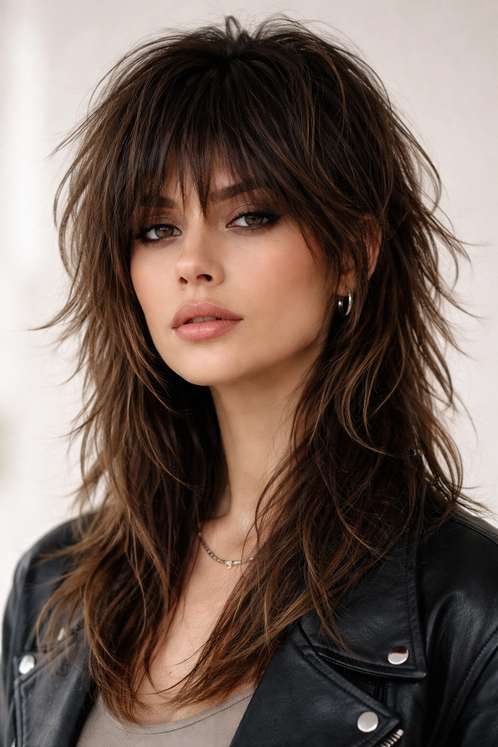 12 Medium Shag Styles For Thick Or Fine Hair 12 Portrait of modern mullet-inspired shag with long front and back and short top