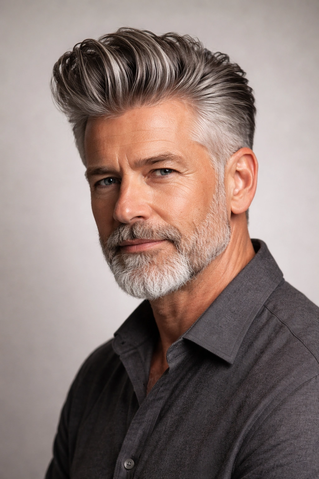 Man with high-volume pompadour hairstyle