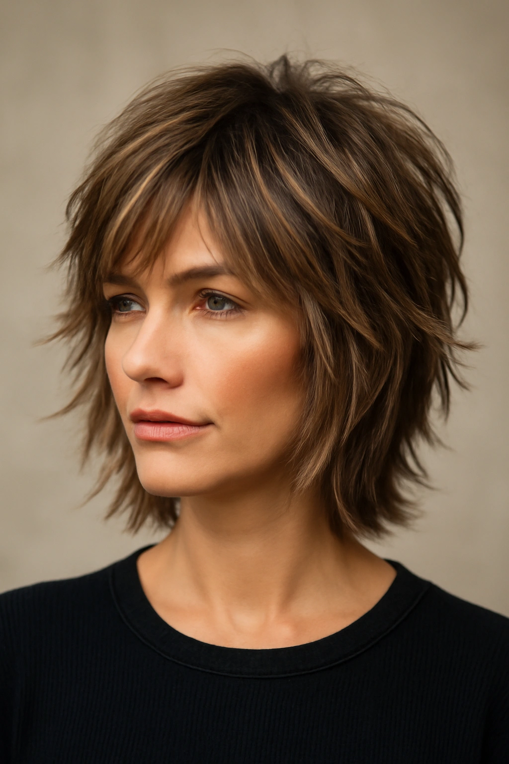 12 Short Haircuts With Highlights That Truly Stand Out 6 Modern shag hairstyle with dimensional highlights on layered hair