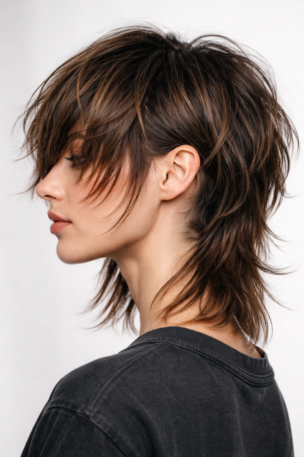Modern shag with undercut showing top texture and shaved sides.