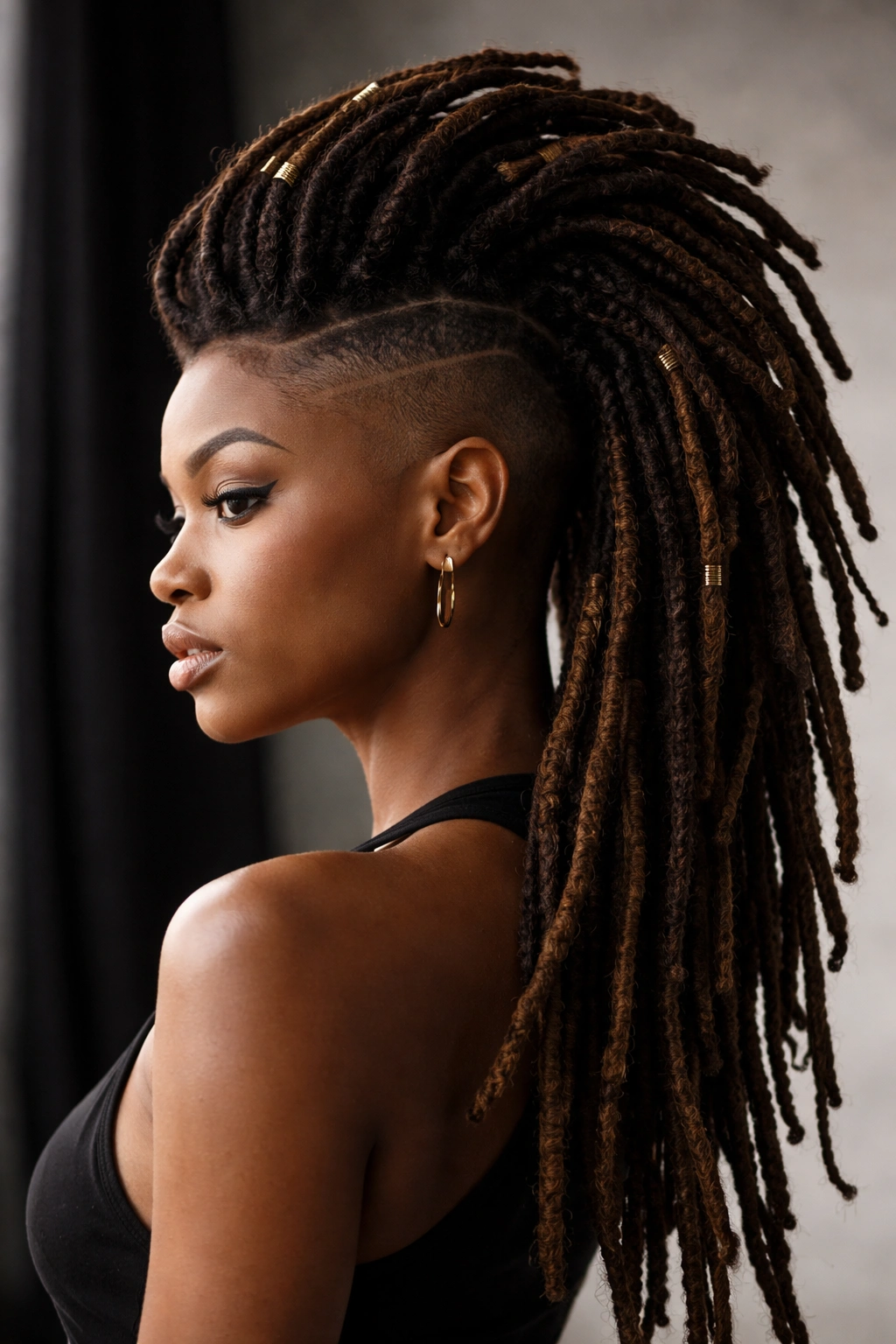 20 Dreadlock Styles For Women At Every Hair Length 20 Dreadlock mohawk with shaved sides and crown locs, bold silhouette