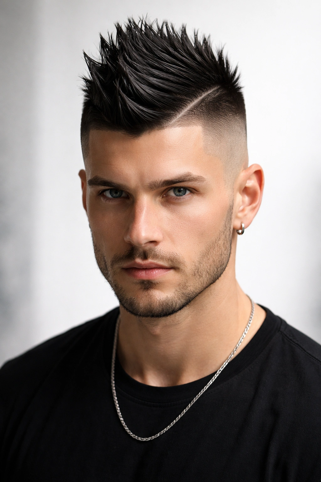 Mohawk with faded disconnected sides and bold center strip