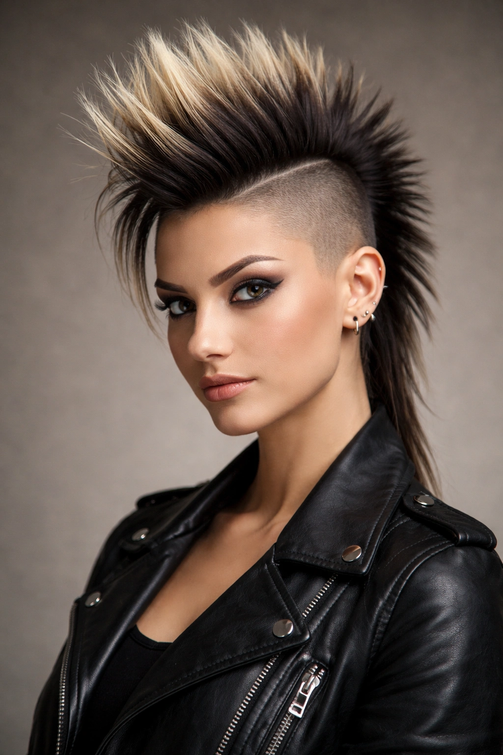 12 Statement Hairstyles With Shaved Sides 7 Portrait of Mohawk with Shaved Sides featuring a tall central strip and shaved sides