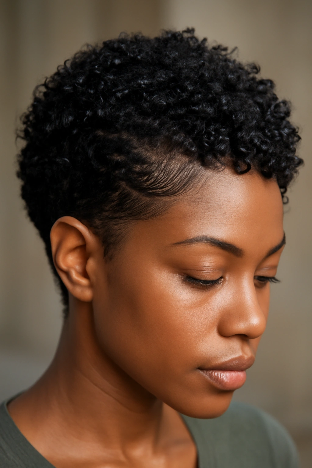 12 Easy Short Curly Styles for Effortless Mornings 9 Defined curls and smooth hairline with edge control