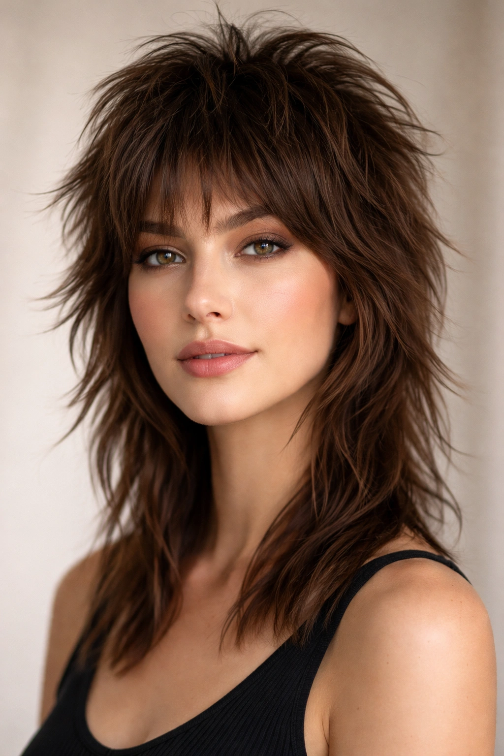 Modern longer choppy mullet with front-framing pieces