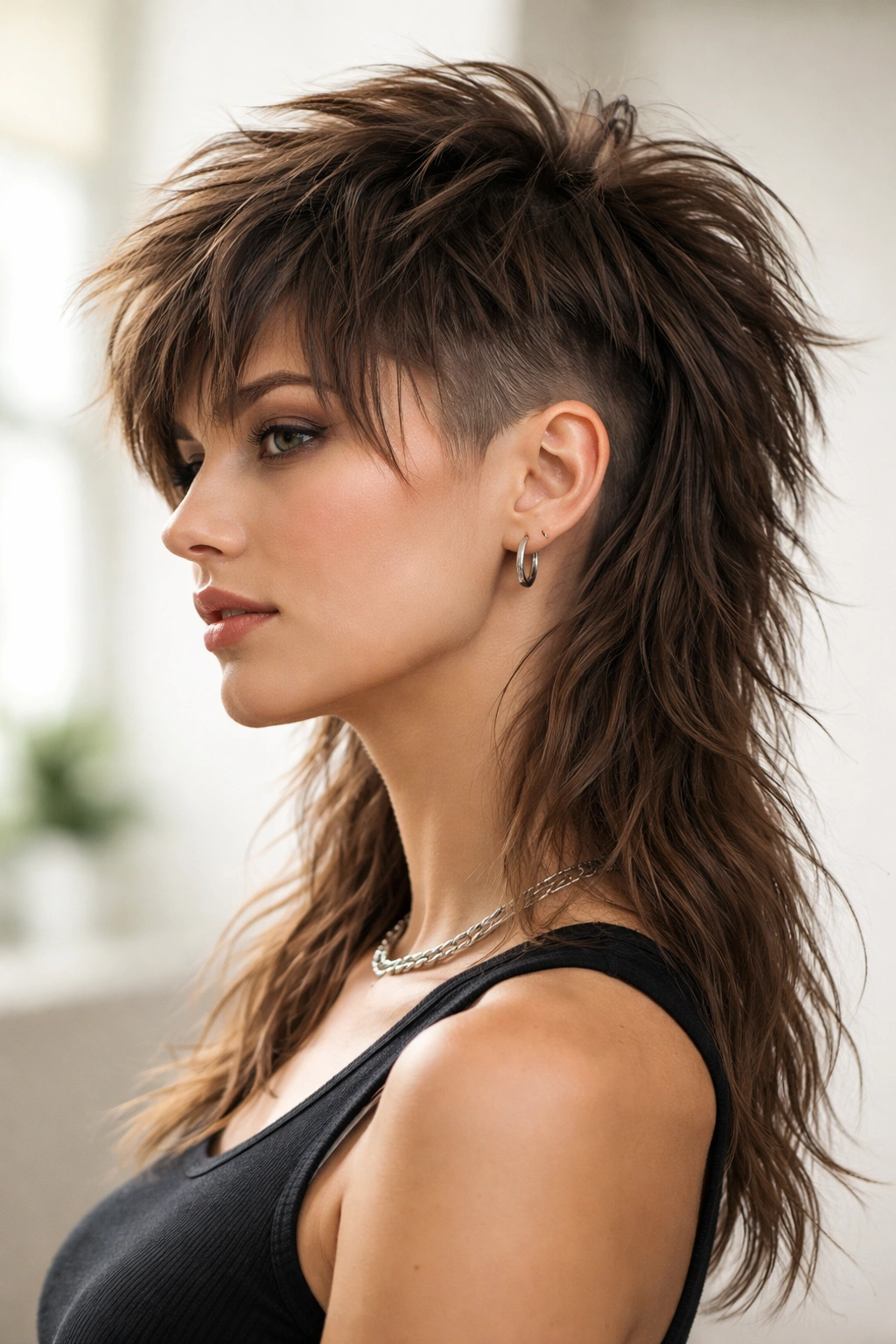15 Mullet Shag Cuts With The Best Of Both Styles 6 Choppy undercut mullet shag showing top layers and undercut