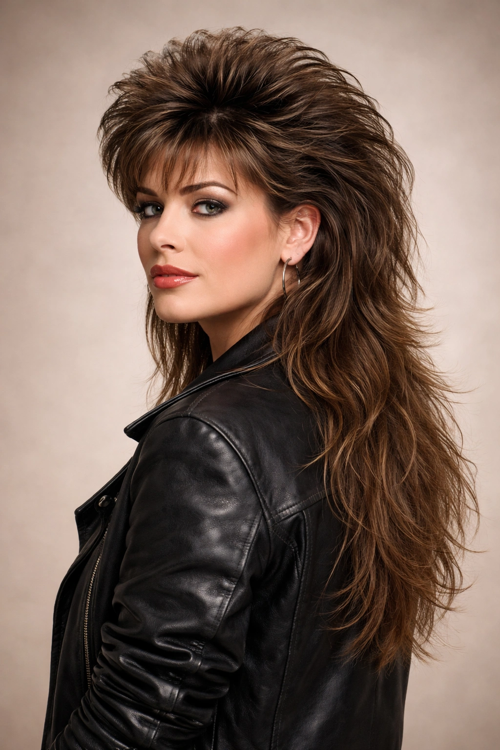 Mullet silhouette with short front and long back hair