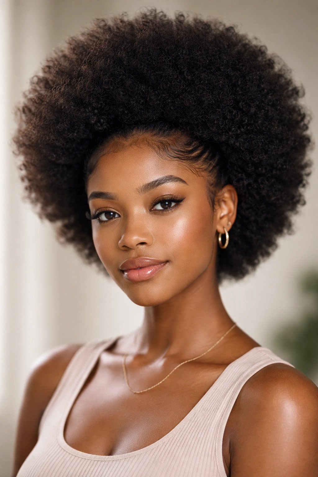 15 Short Afro Hairstyles That Look Absolutely Gorgeous 13 Close-up of a natural afro with clearly defined baby hairs along the hairline