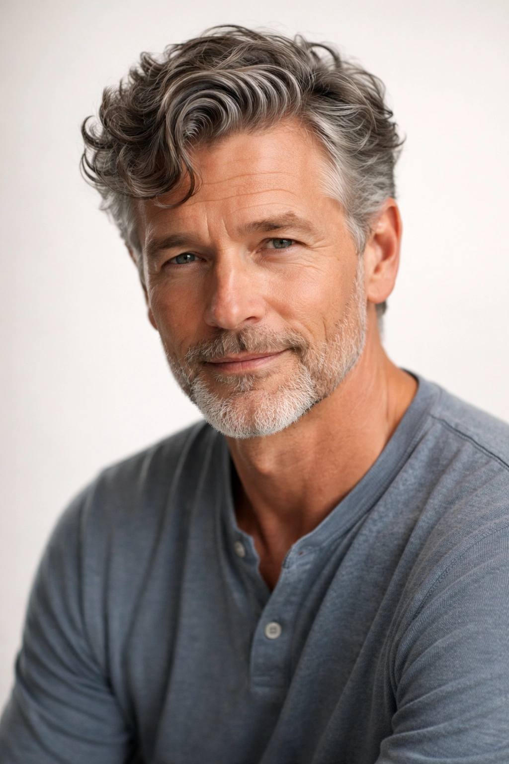 Man with natural waves and short to medium length hair