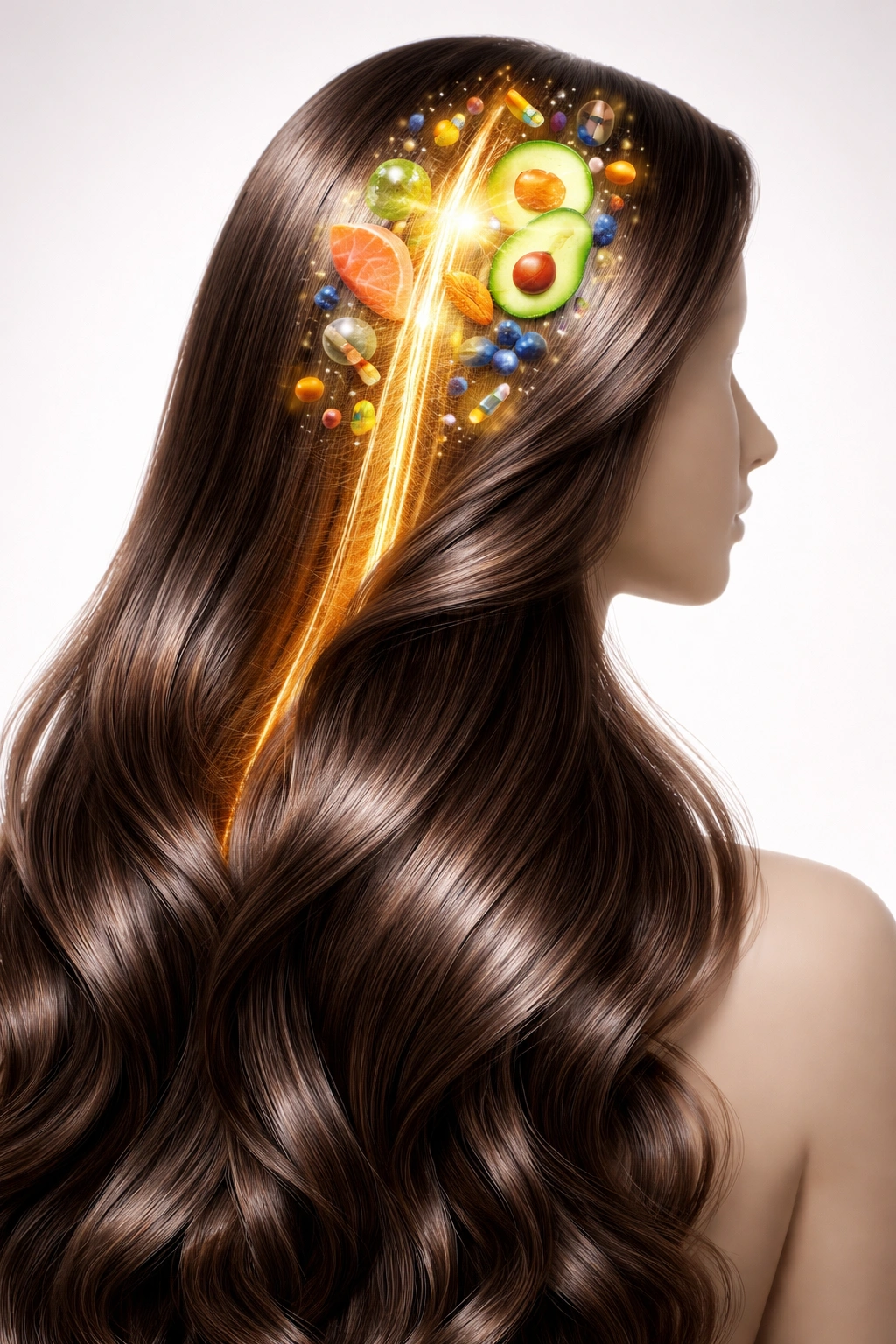 Glossy healthy-looking hair on a mannequin head