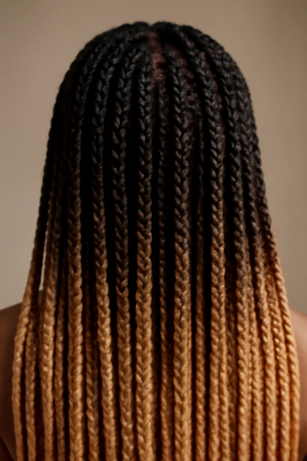 18 Box Braid Styles You'll Want to Show Your Braider 8 Ombré box braids showing dark-to-light gradient