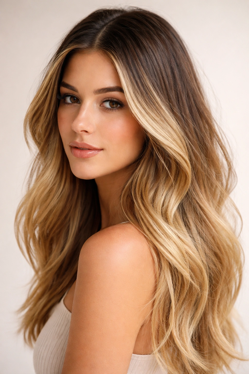 Ombré hair with visible root regrowth illustrating maintenance factor