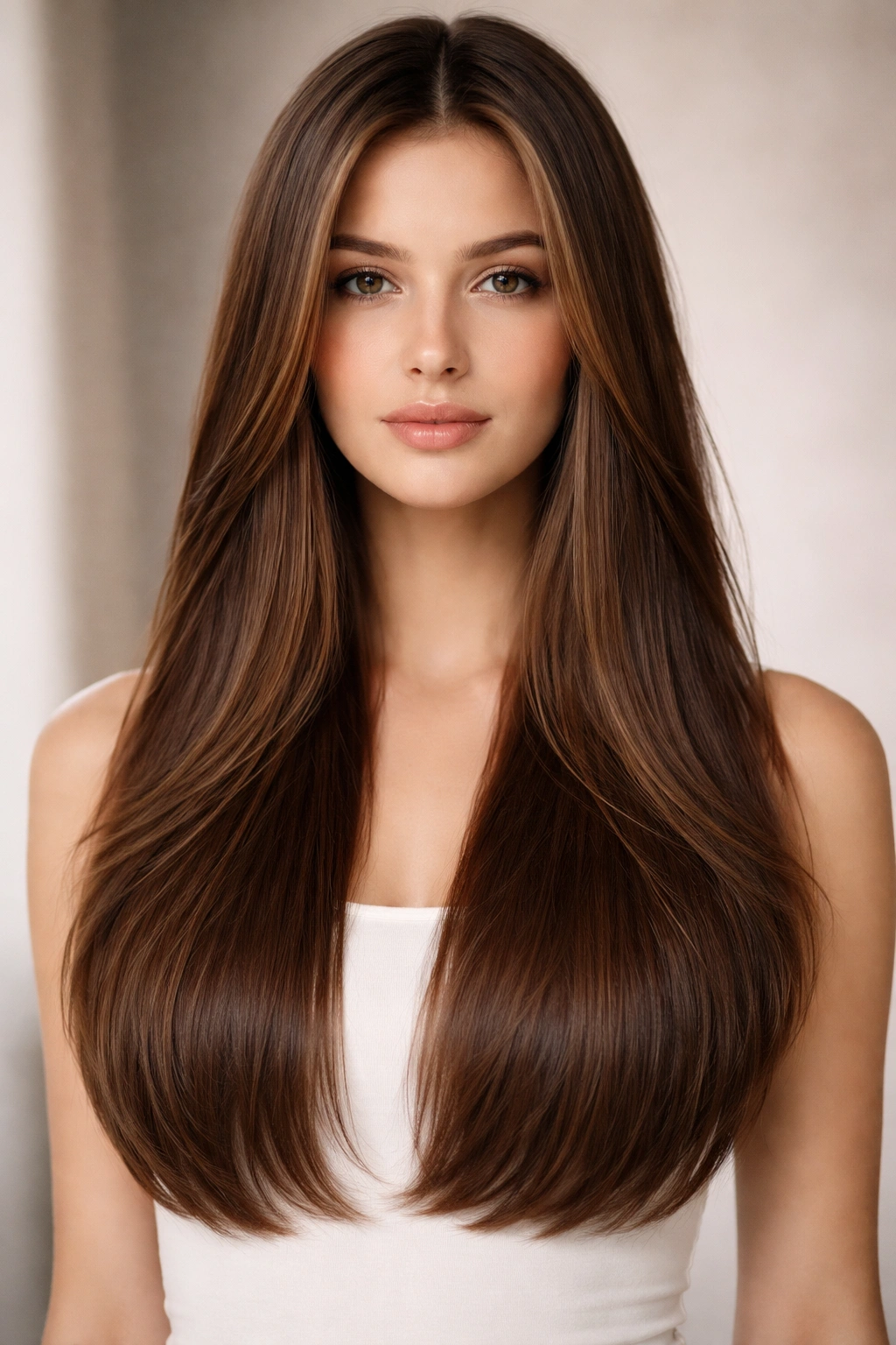 25 Long Haircuts For Women With Every Hair Type 8 Portrait of long hair with hidden interior layers suggested by subtle lift