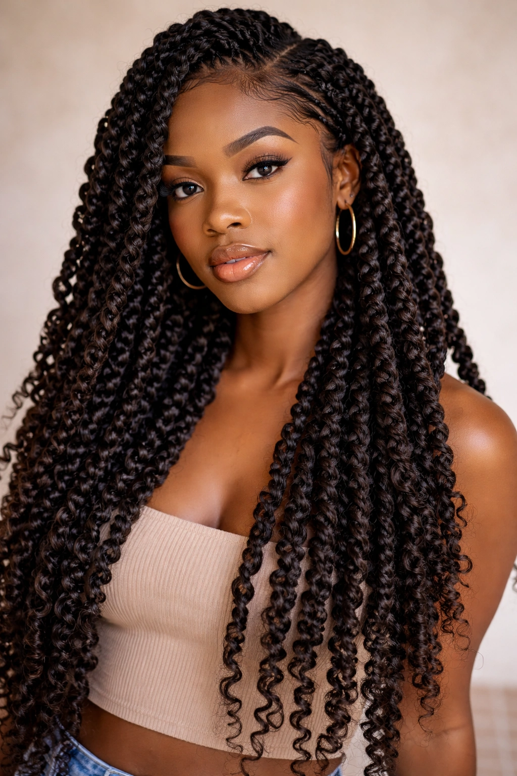 Chunky passion twists with thick pre-twisted hair for volume