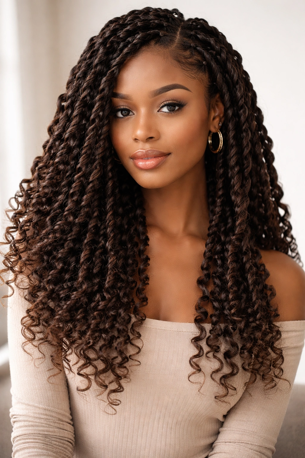 12 Crochet Hairstyles Black Women Are Rocking Now 4 Close-up of passion twists with curly ends