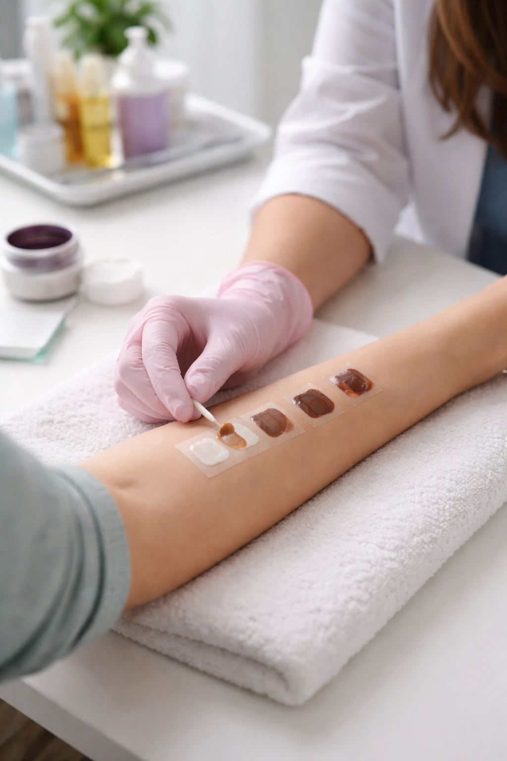 Forearm patch test conducted in a clinical setting