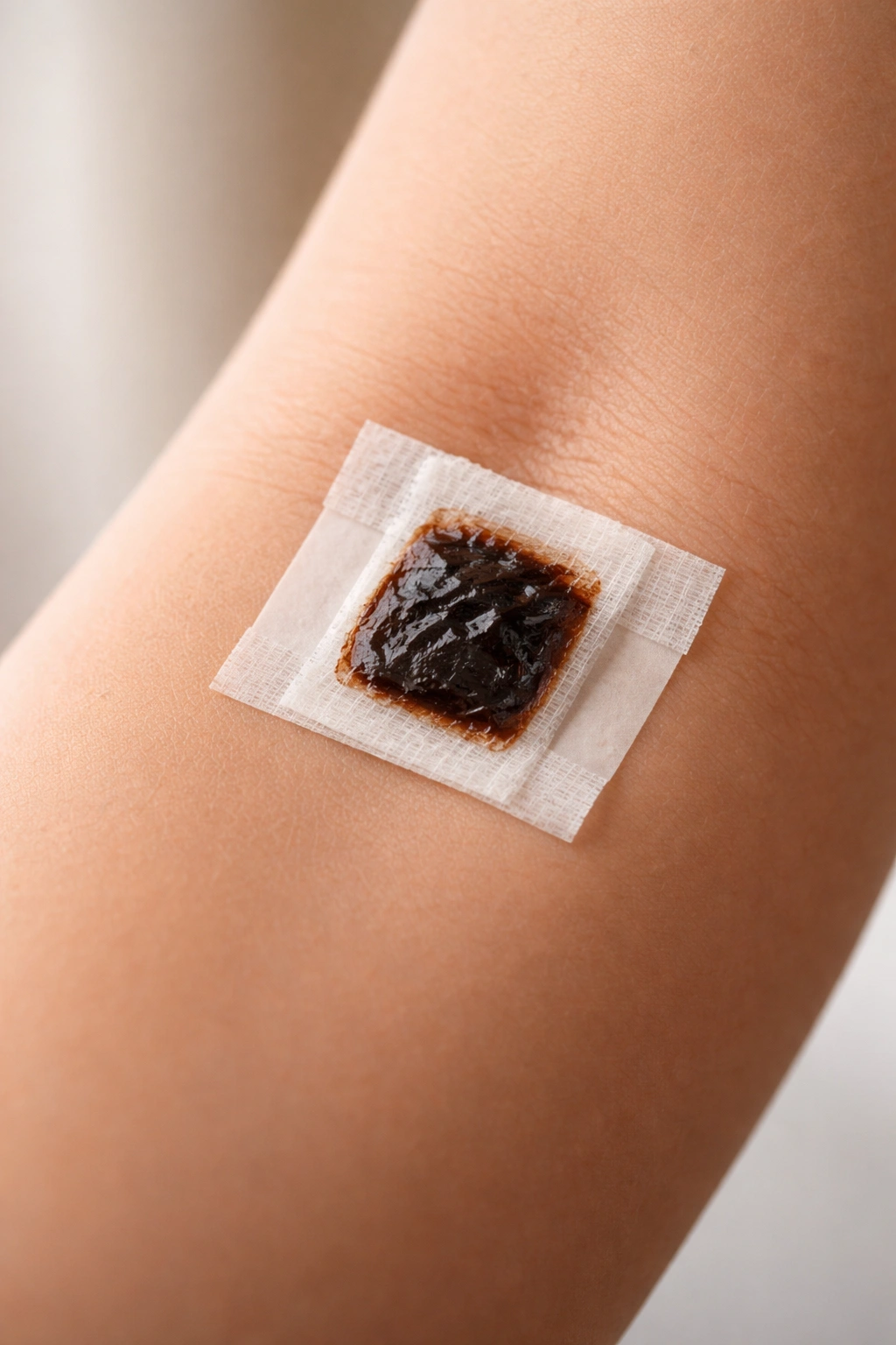 Patch test on inner elbow for hair dye allergy