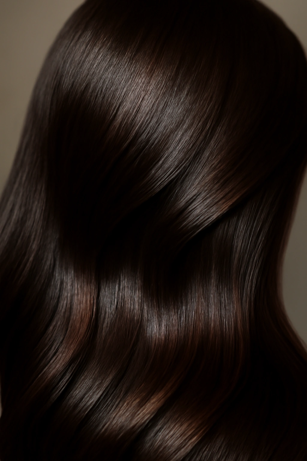 15 Dark Chocolate Hair Ideas That Look Rich and Luxurious on Every Skin Tone 11 Close-up of chocolate hair with pearlescent shine