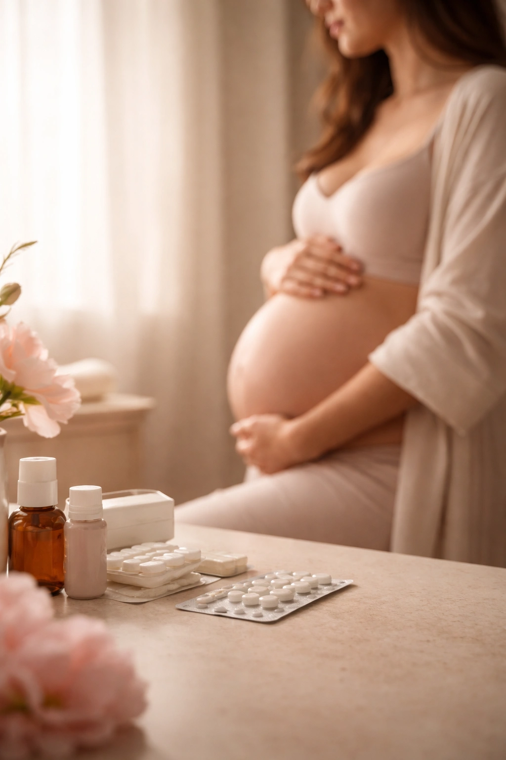 Soft-lit silhouette of a pregnant person representing waxing considerations