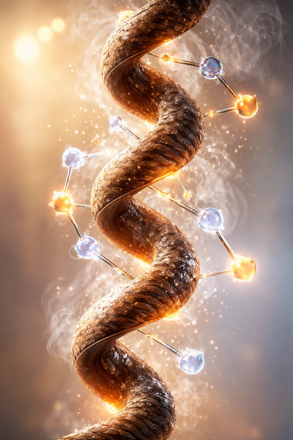 Macro close-up of a hair strand showing chemical processing concept