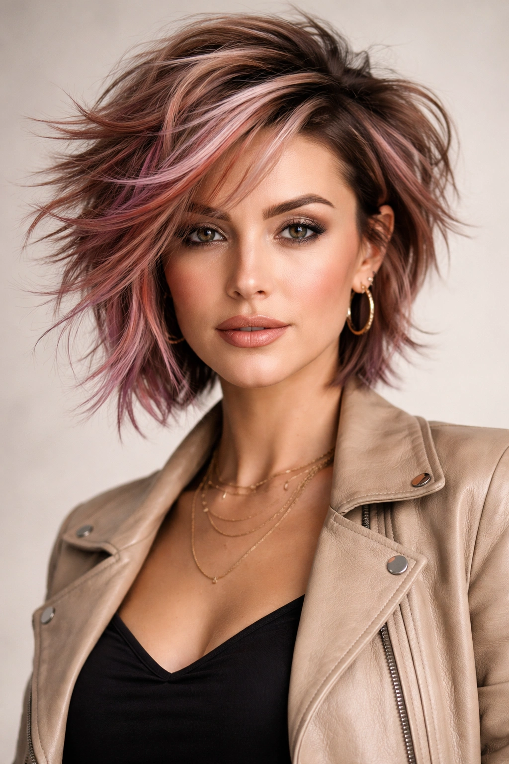Portrait of a person with a bold hairstyle reflecting personal style.