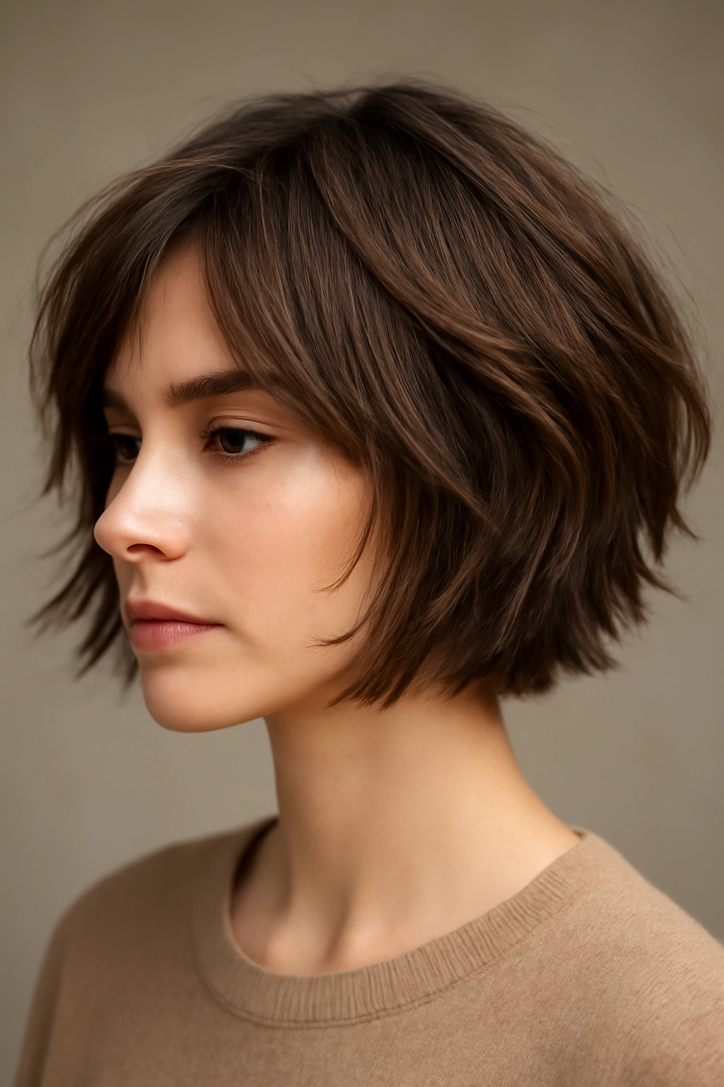 20 Medium Layered Haircuts Stylists Get Asked For Most 11 Chin-length piece-y medium bob with separated layers