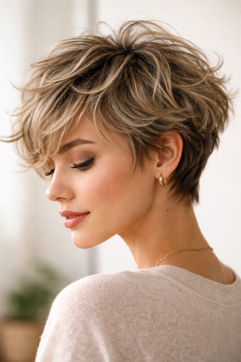 12 Short Layered Cuts For Added Volume And Shape 10 Short cut with distinct piece-y layers and natural waves
