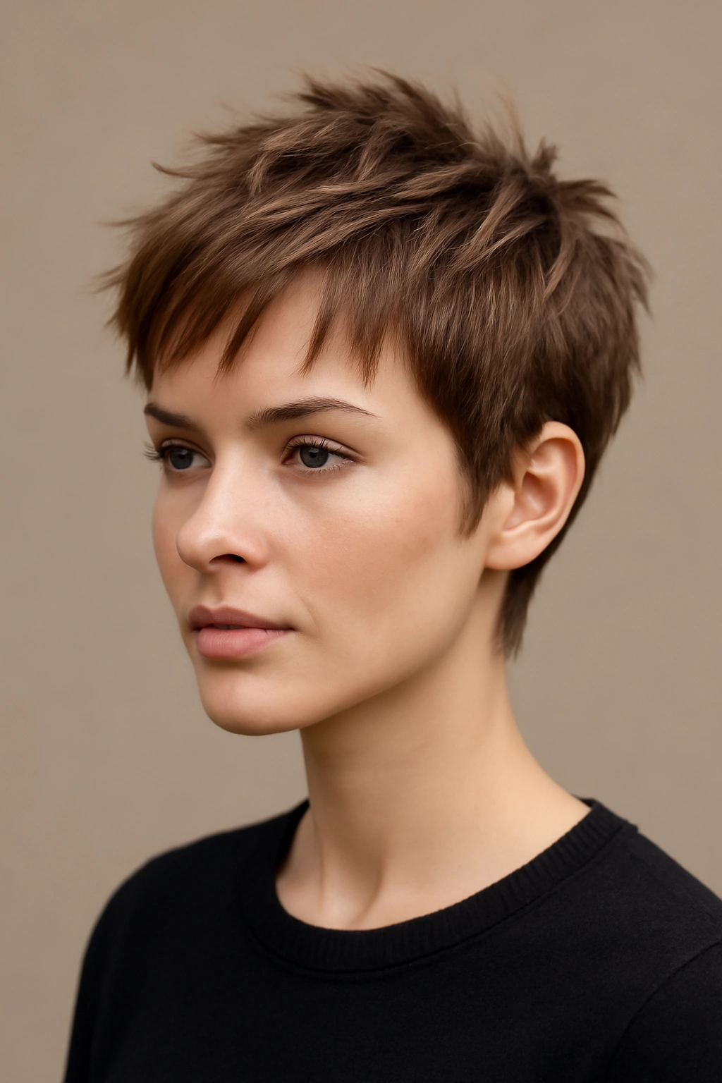 Piecey pixie with distinct separated pieces of hair