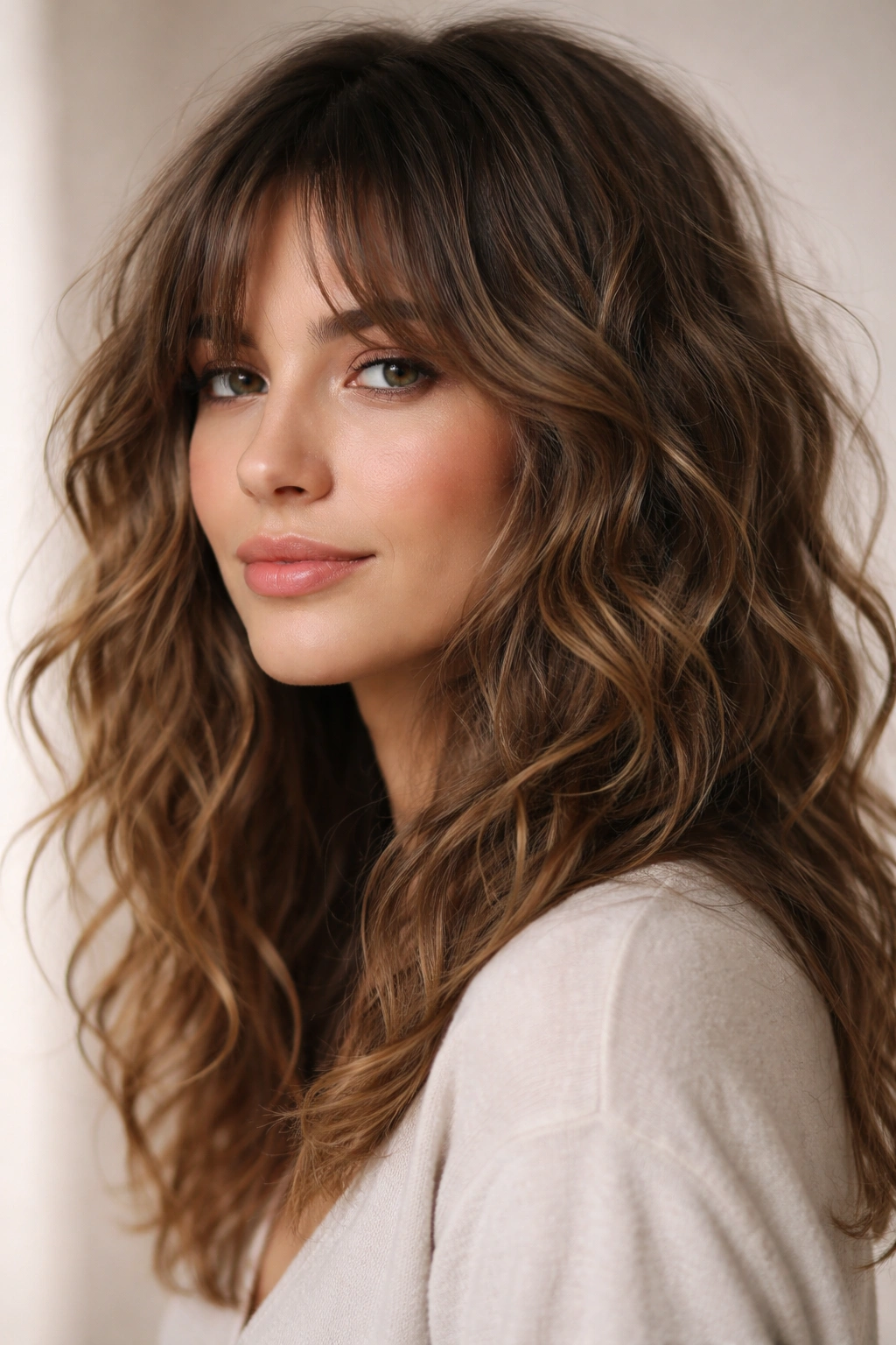 12 Easy Everyday Hairstyles For Naturally Wavy Hair 7 Close-up of piece-y shag waves with separated strands on natural hair
