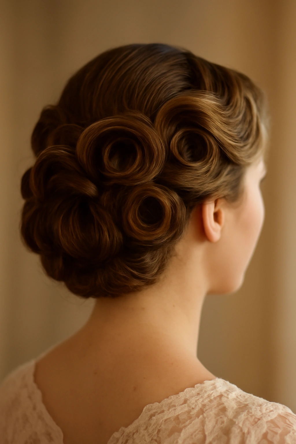 8 Soft and Romantic Updos Perfect for Your Wedding 5 Vintage pin curls rolled into a sophisticated updo