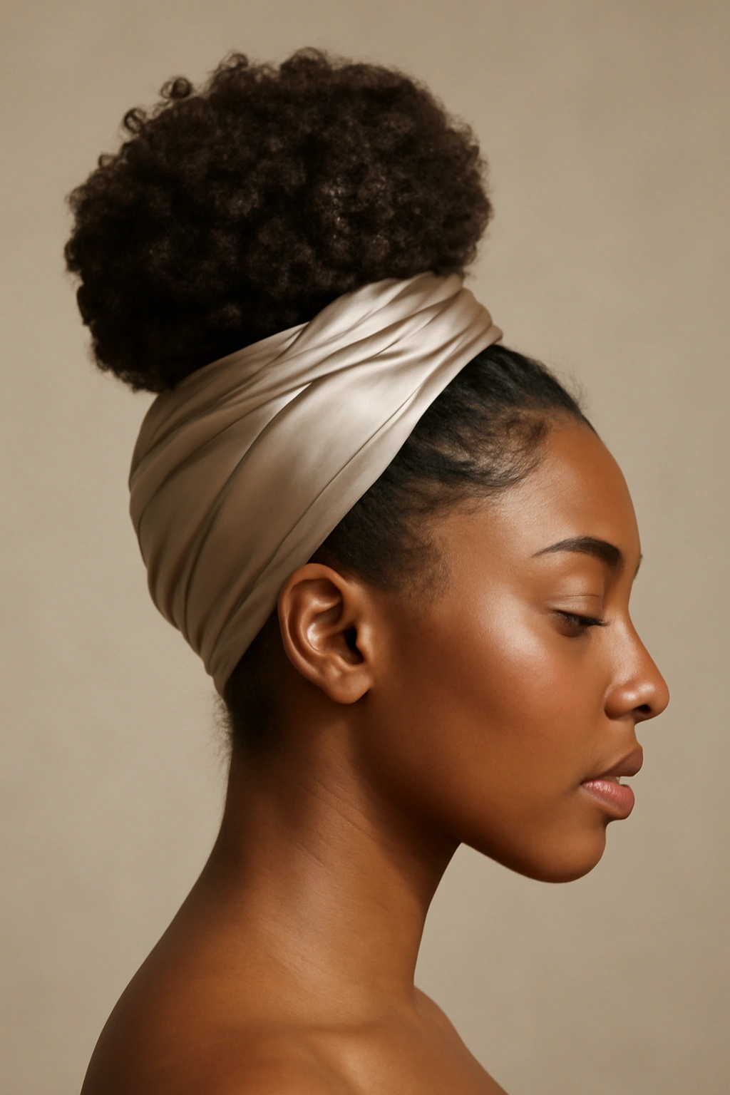 10 Pineapple Wave Styles Black Women Are Trying Now 5 Pineapple updo wrapped with silk showing a polished protective style