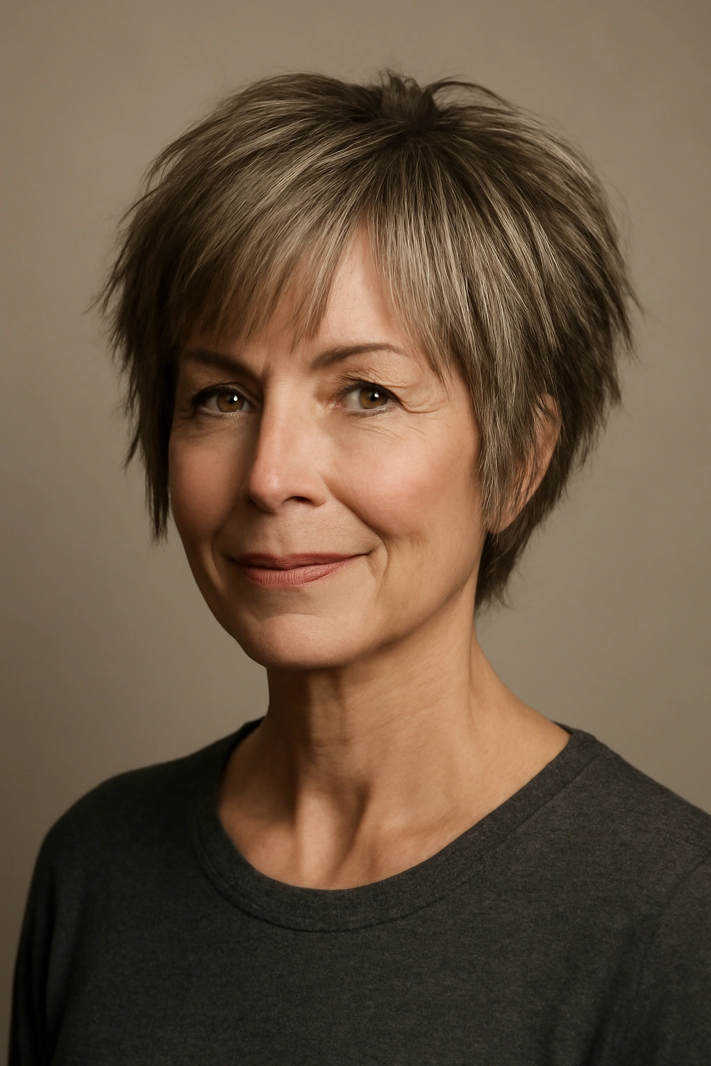 15 Modern Hairstyles for Older Women With Great Style 9 Choppy pixie-bob hairstyle on a mature woman with textured layers