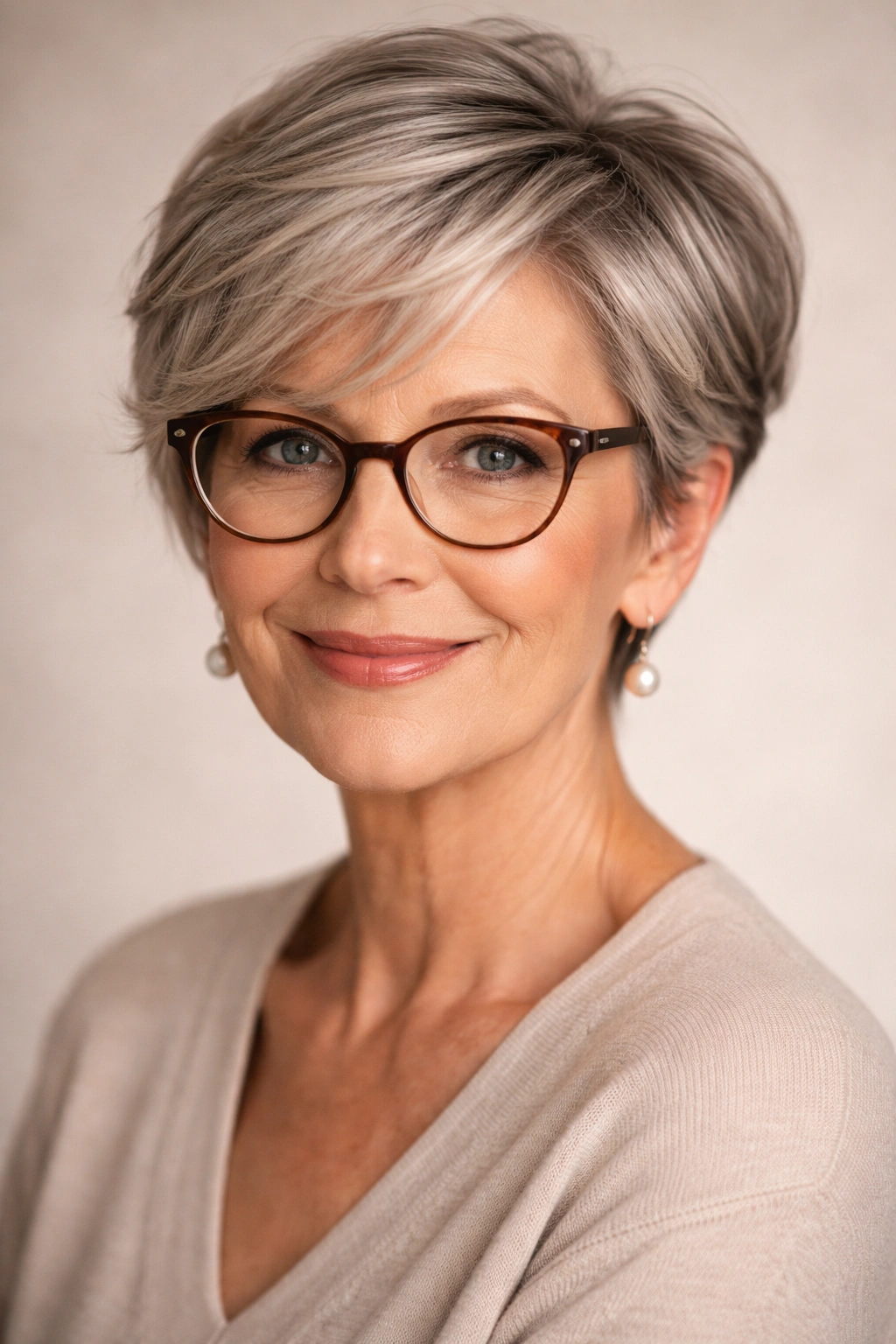 Pixie-bob hairstyle with long top layers and short back