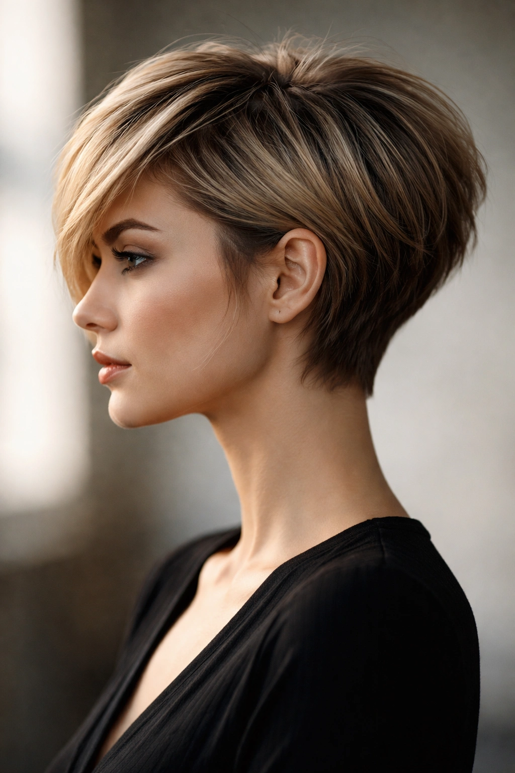 18 Stacked Bob Styles From Short To Medium Length 4 Pixie-bob hybrid hairstyle with dramatic short back and longer front