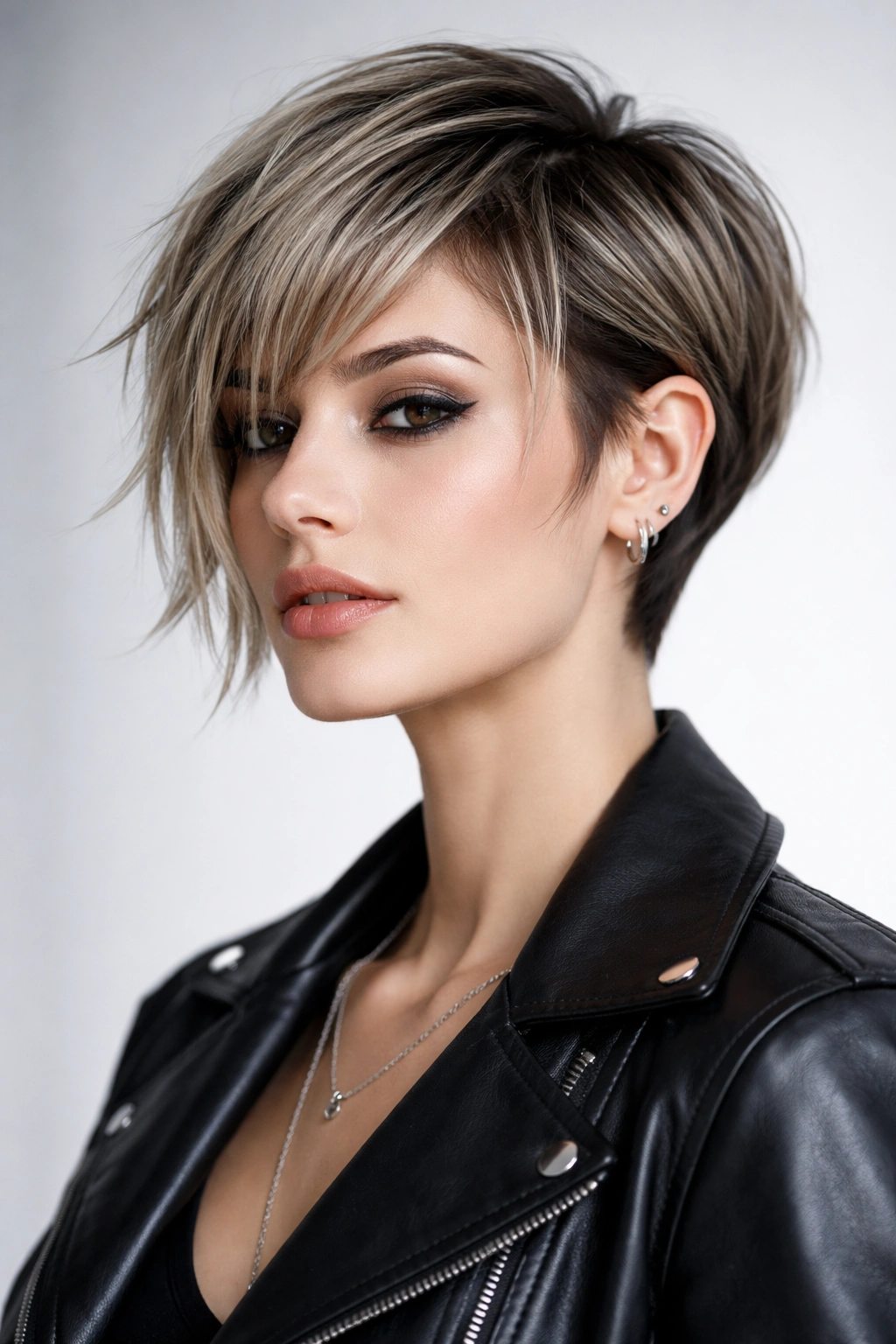 Close-up of a pixie bob hybrid with short back and longer front sections