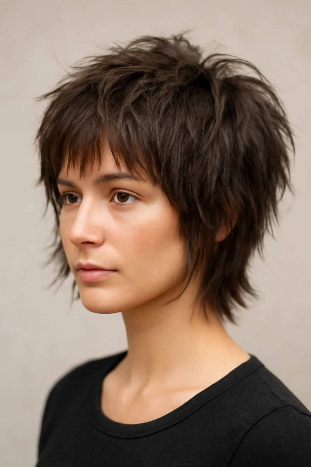 20 Medium Layered Haircuts Stylists Get Asked For Most 10 Head-and-shoulders portrait of a heavily layered pixie-bob haircut