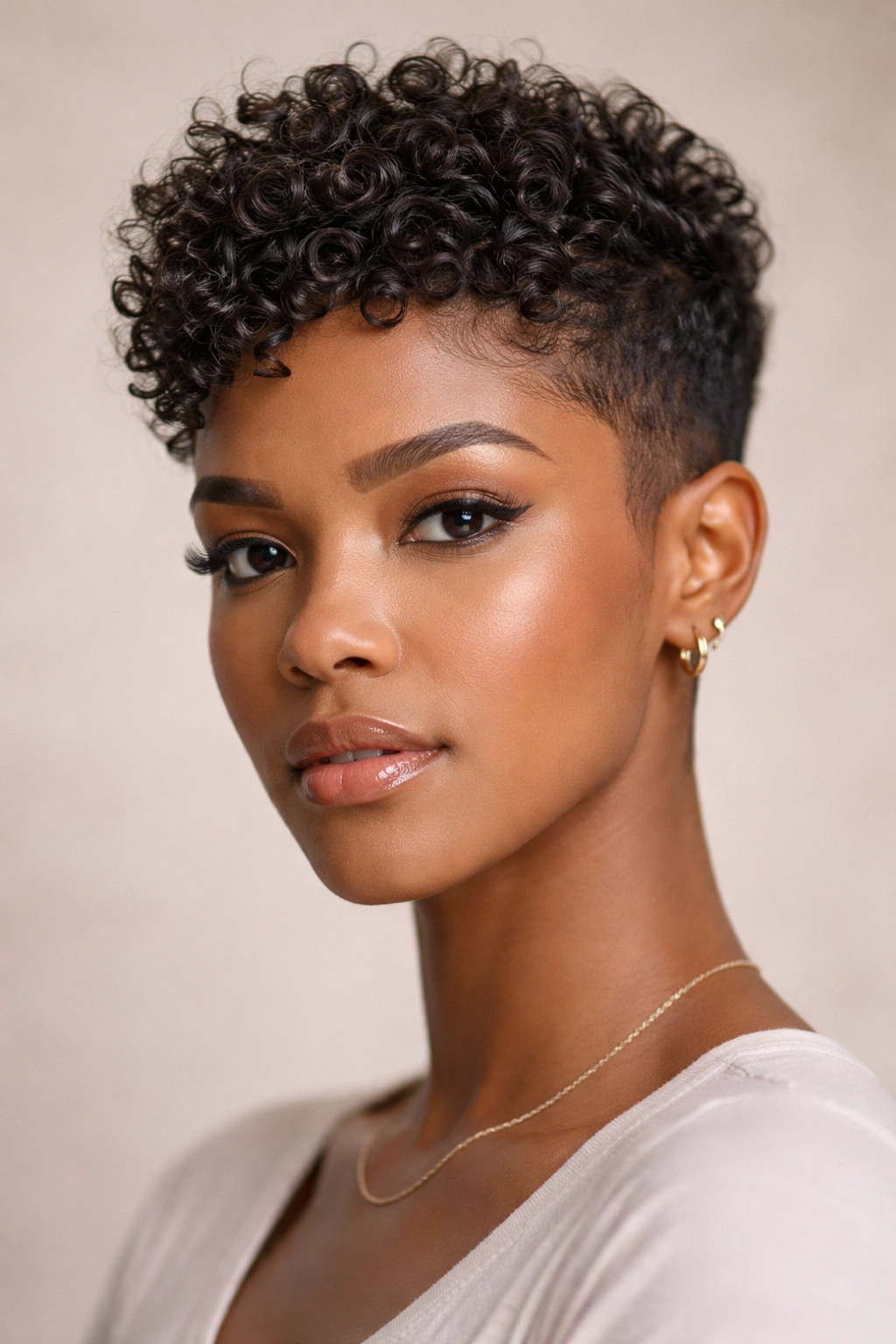 20 Short Natural Hairstyles You Ll Want To Try 1 Close-up of a textured pixie cut with short sides and longer crown, showcasing curl texture