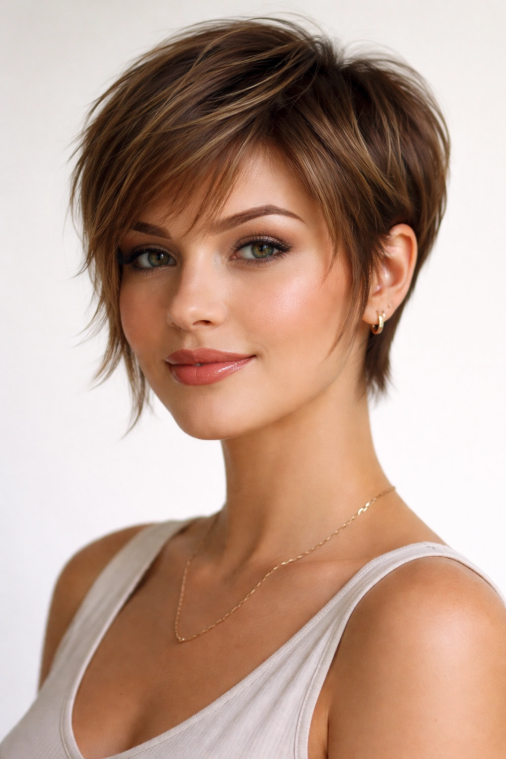 12 Pixie Cuts That Look Great On Rounder Faces 12 Pixie with longer face-framing layers at temples and jawline
