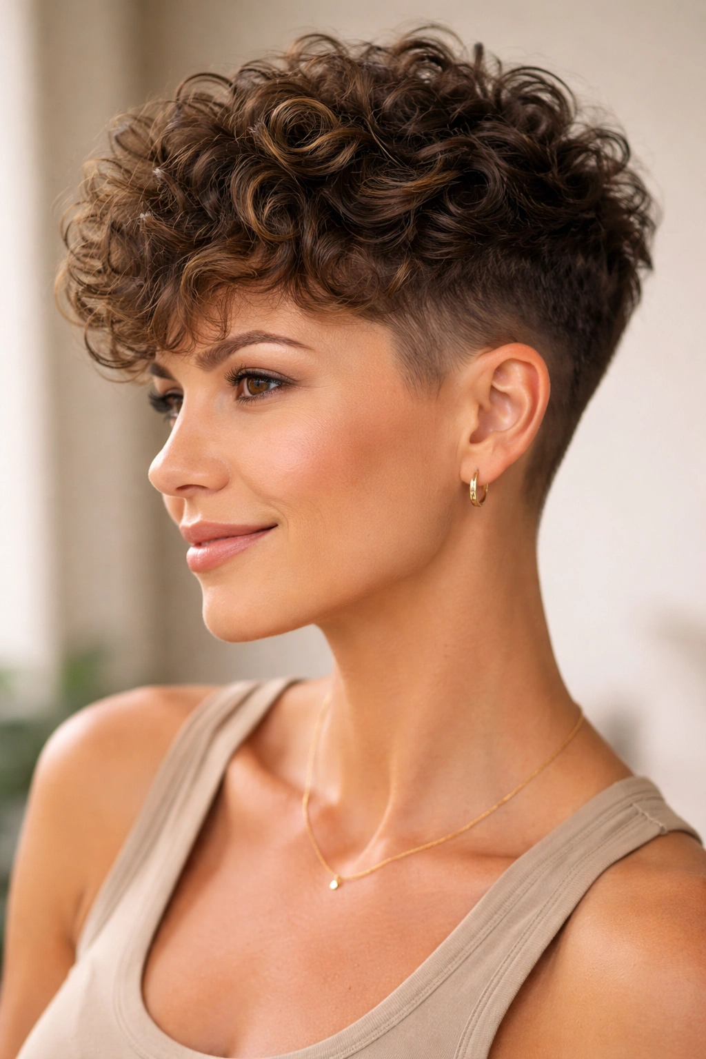20 Short Curly Hairstyles Women Over 30 Love 18 Pixie-fade hybrid with textured crown curls