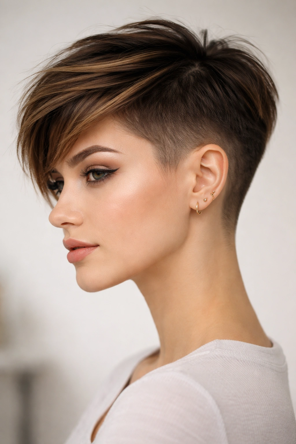 12 Long Pixie Hairstyles From Sleek To Textured 10 Long pixie with faded sides showing a smooth gradient