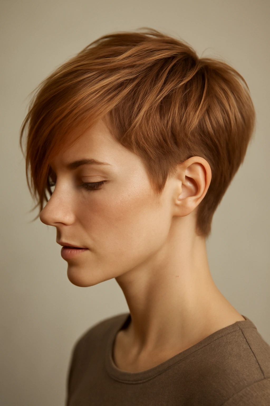 12 Short Strawberry Blonde Haircuts Women Are Loving 4 Asymmetric grown-out pixie with longer pieces in strawberry blonde