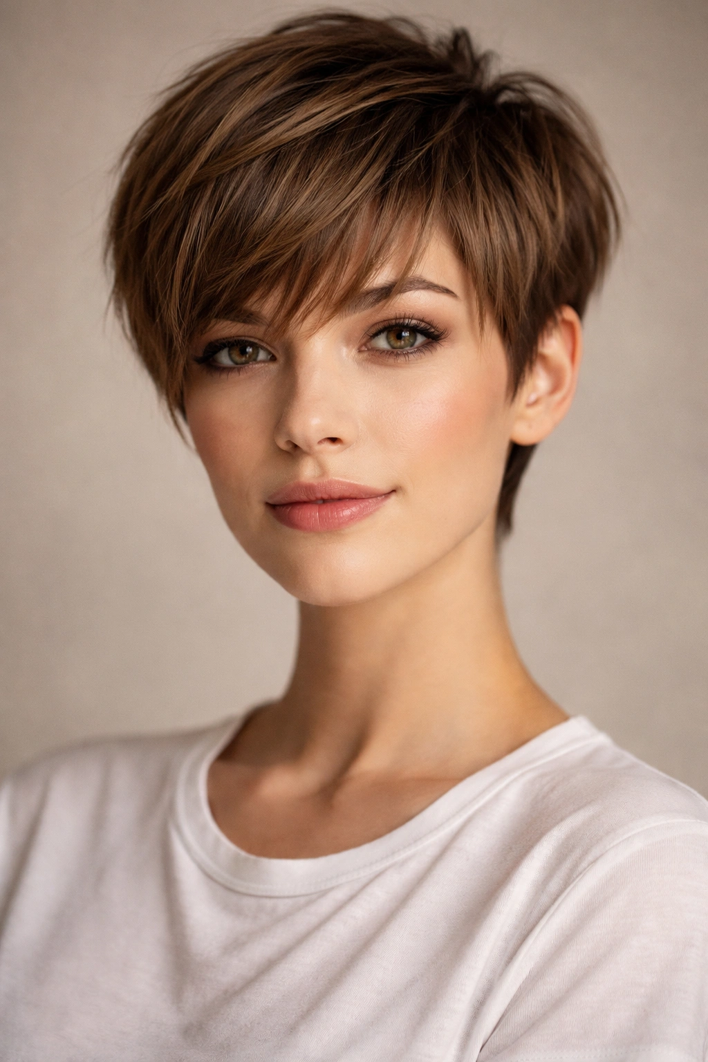 25 Short Haircuts Women Can T Stop Asking For 15 Pixie haircut with longer bangs framing the eyes